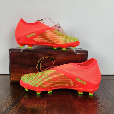Adidas Predator Edge.3 LL Soccer Cleats GW0985 Solar Red/Green Youth Size 4 New