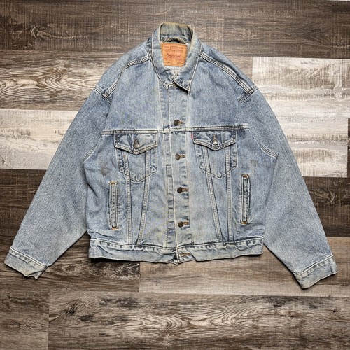 90s〜 Levi's 70507 zip-up cotton jacket Vtg. Levis Mens Jacket Large Blue Denim 90s Jean Trucker