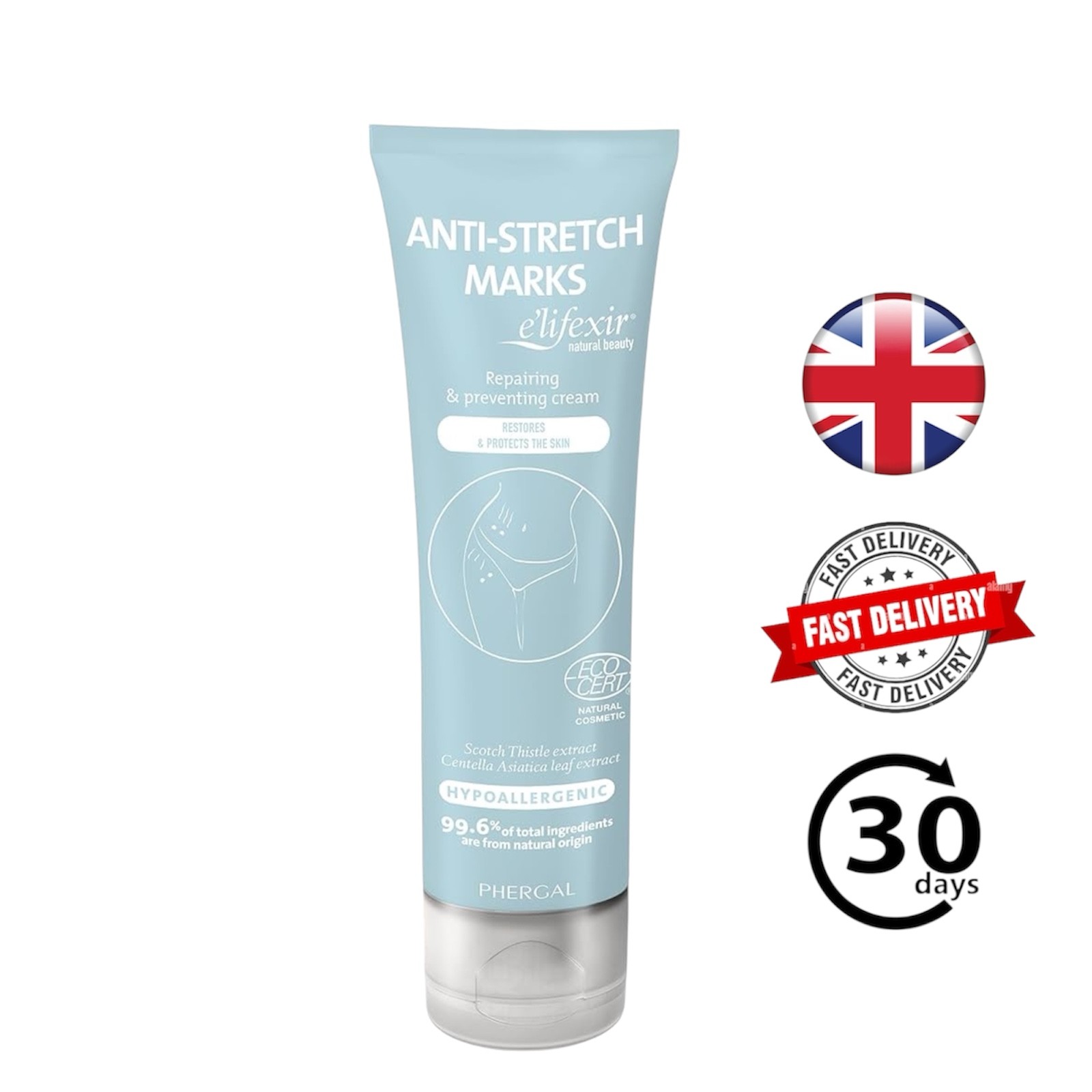e'lifexir Anti-Stretch Marks Cream 200ml Repairing & Preventing Body Cream Hypoa