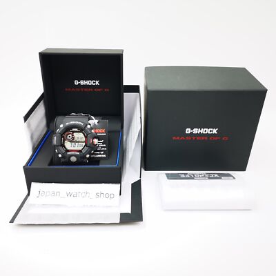 Pre-owned Casio G-shock Gw-9400j-1jf Black Red Master Of Rangeman Men's Watch In Box