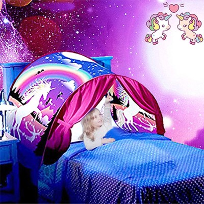 Kids Dream Bed Tent Twin Size - Deluxe Space Adventure & Dinosaur Island & Un...