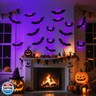 Kelumi Halloween Bats Fairy Lights Wall Decor, 20 Packs Lighted Bats Stickers with Timer Halloween Party Wall Window Indoor Home Decorations