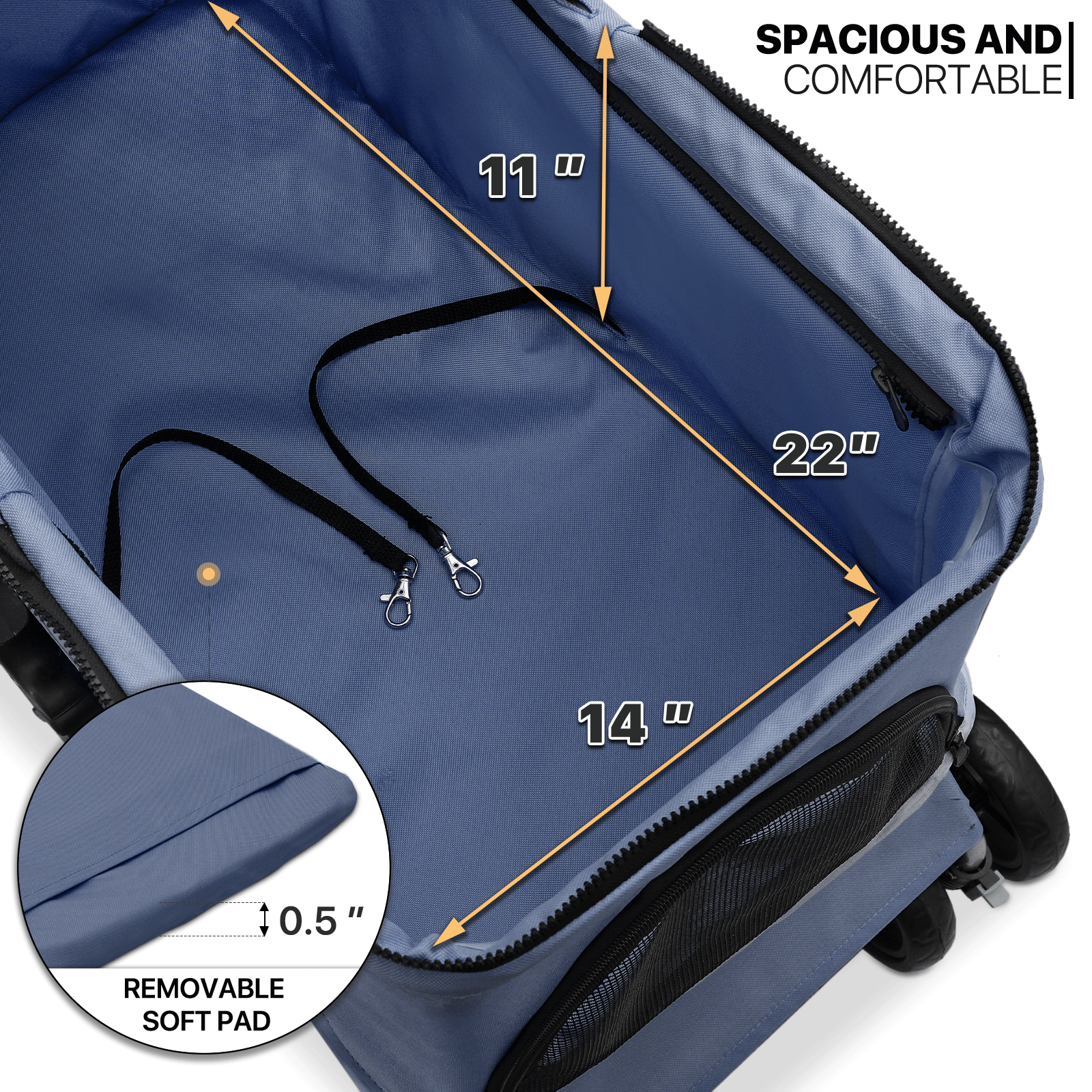 Foldable Dog Stroller Oxford Detachable Basket Carrier Portable Pet Travel Cart