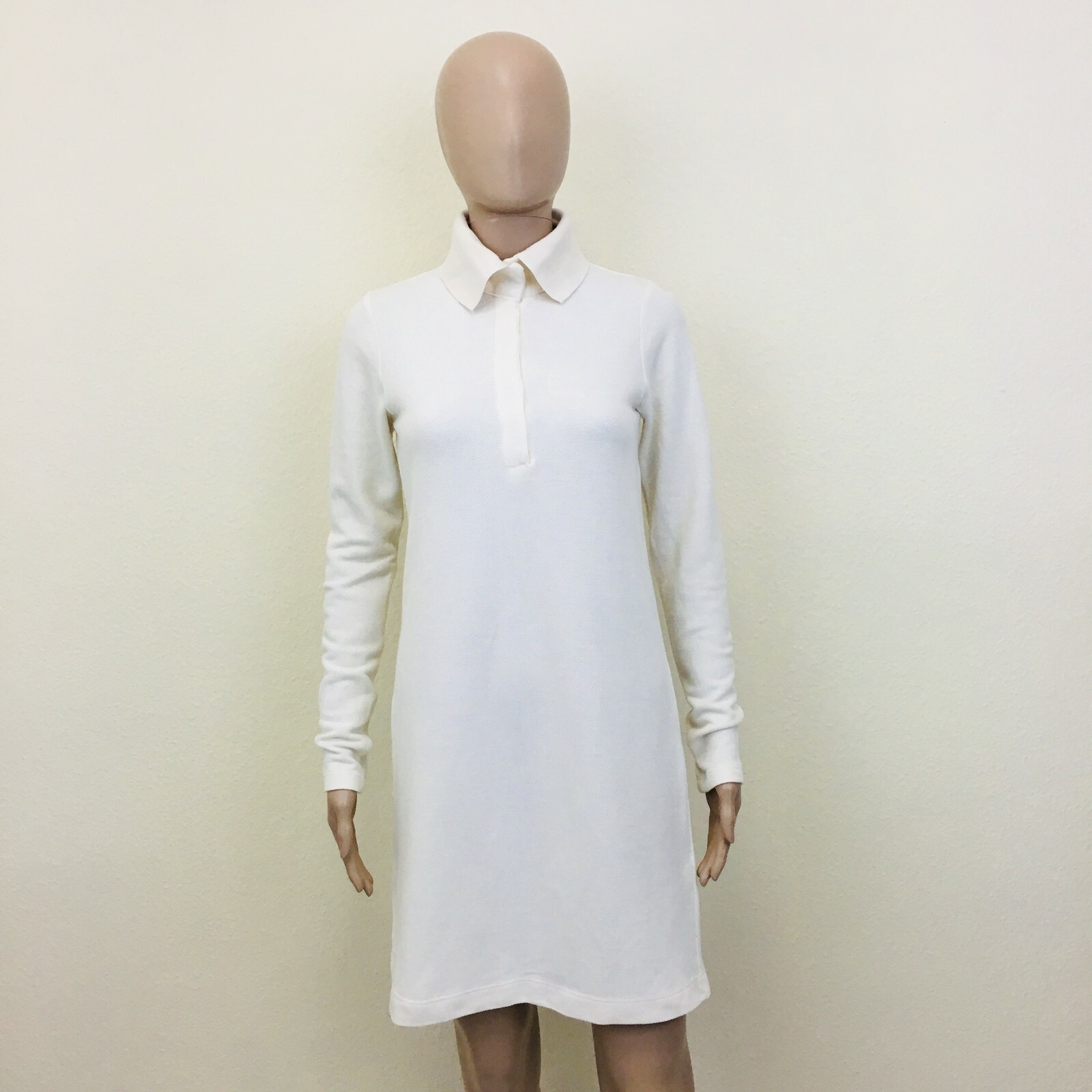 ZARA White Long Sleeve Polo Neck Dress Size S | eBay