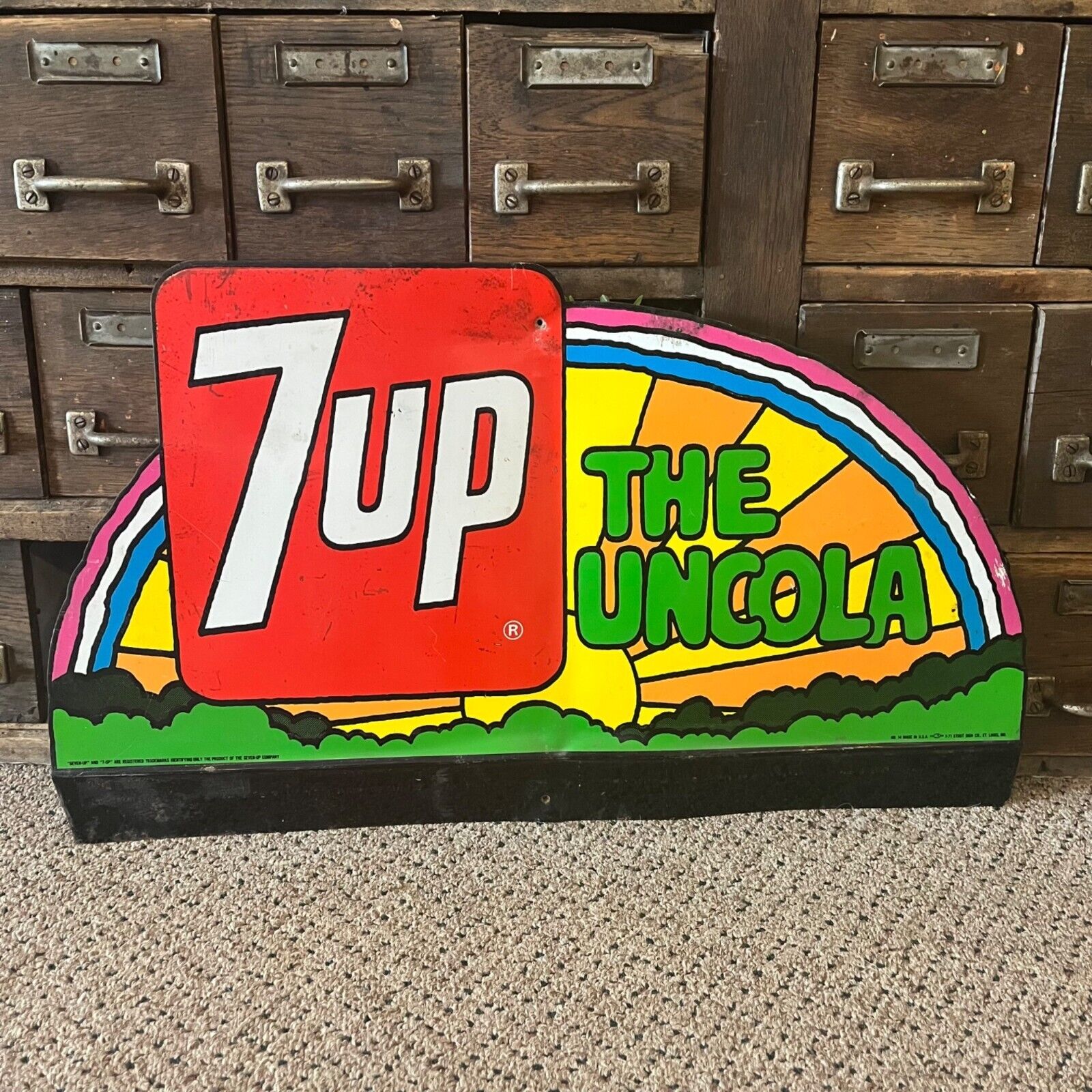 Vintage 7UP Seven-Up 1971 “The Uncola” Flange Advertising Vintage 7UP Seven-Up 1971 “The Uncola” Flange Advertising