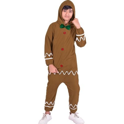 Girls Boys Gingerbread Man Costume Festive Xmas Stage Parties Christmas Outfit