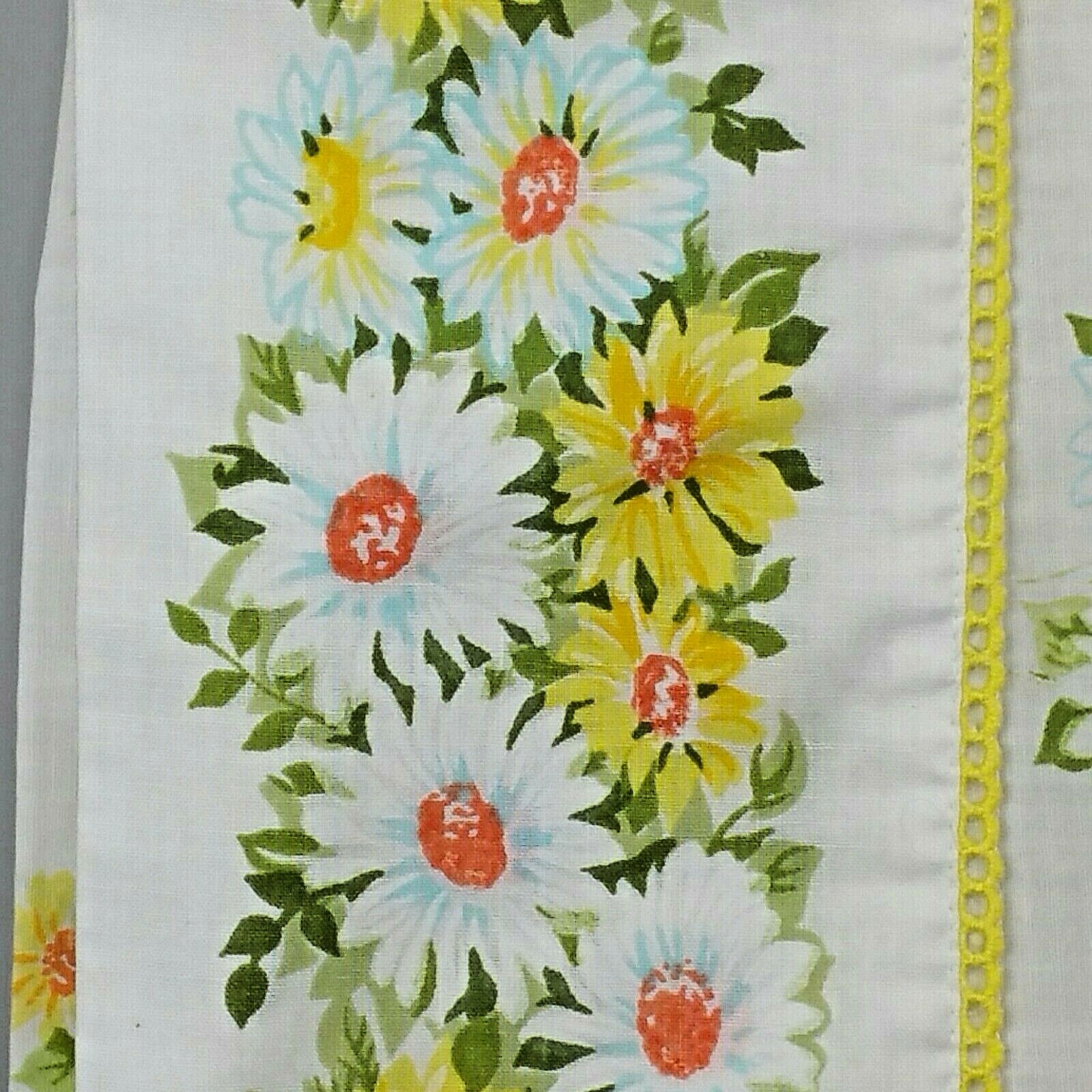 Vintage Pequot Full Flat Sheet Floral Daisy Shabby Cottage