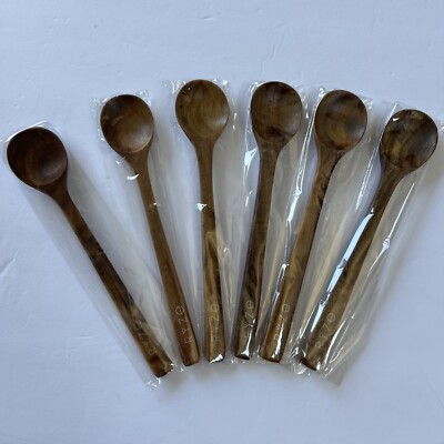 6 RYZE Brand Handmade  Wooden Acacia Spoon GENUINE For Ryze Mushroom Coffee