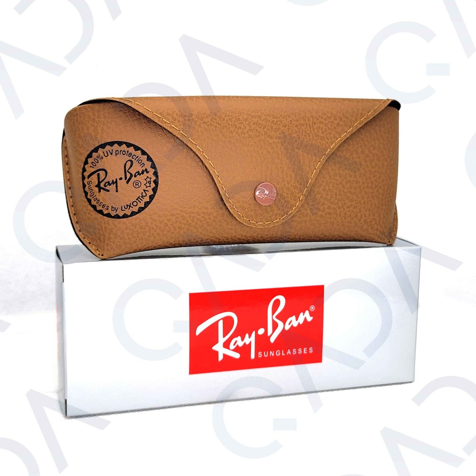 Ray ban Leather Pouch Universal Sunglasses Case with Cleanin