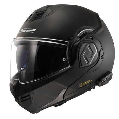 LS2 Advant Cardo Modular Motorcycle Helmet Solid Matte Black Medium