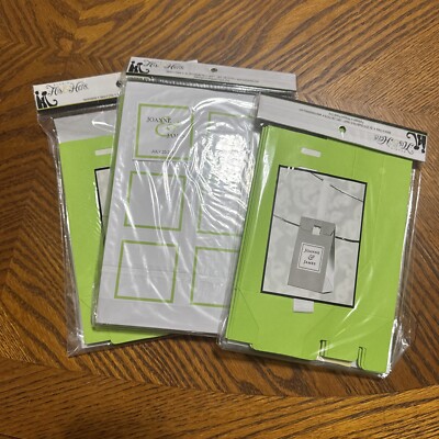 36 Studio His & Hers Green Favor Boxes With Ribbon & Labels NOS