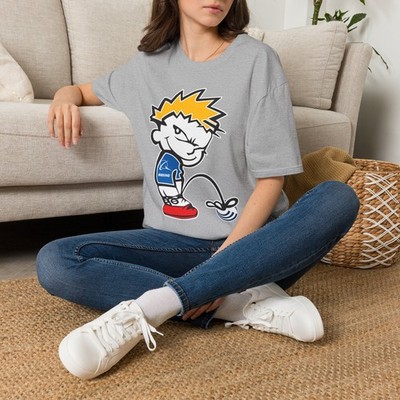Old Boeing Calvin Boy Peeing on Airbus Logo T-Shirt Funny Tee Aviation Gift
