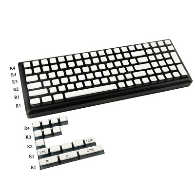 116 Key Blank PBT Backlit Smoky Keycaps ASA Profile For Mechanical Keyboard