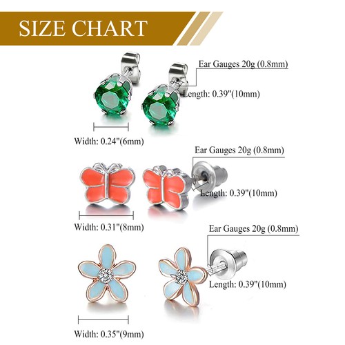 30 Pairs Hypoallergenic Earrings for Girls Teens Women Sensitive Ears Cute Studs