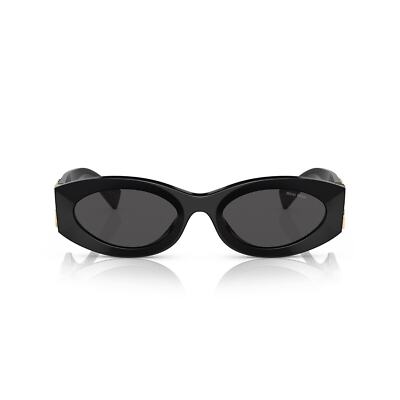 Pre-owned Miu Miu Sunglasses Mu 11ws 1ab5s0 Black Gold Dark Grey Lens Women Authentic In Gray