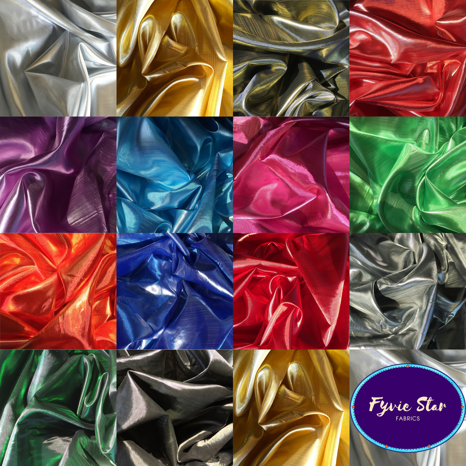Metallic Shiny Gold Silver Premium Lame Fabric 14 Colours