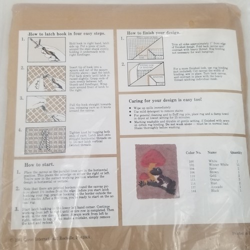 Vintage Caron Latch Hook Pattern (Only) Frog w/ Mushroom 20