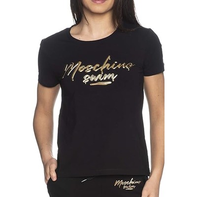 Pre-owned Moschino Swim Cotton Logo T-shirt In Black