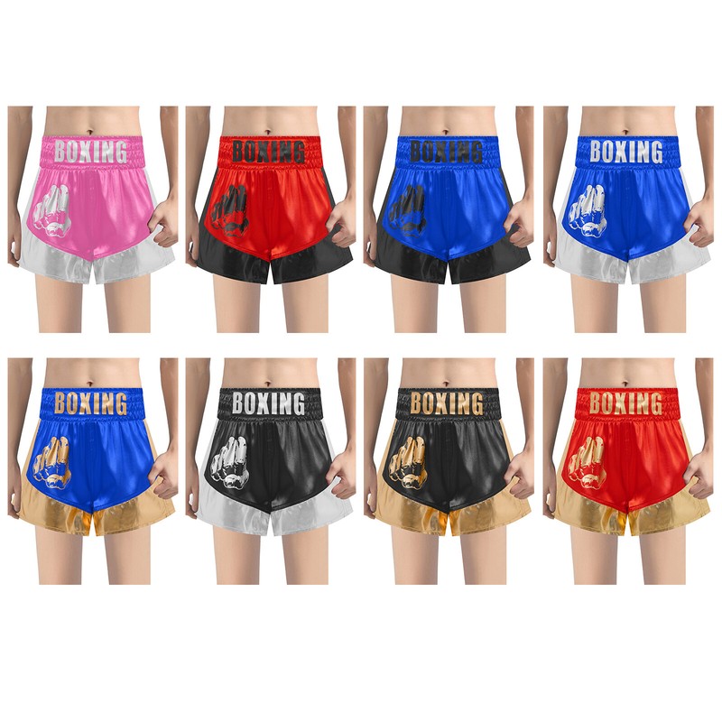 Kith×  Satin Boxing Shorts Muay Thai Kick Boxing MMA Satin Shorts XXL /2XL Embroidered