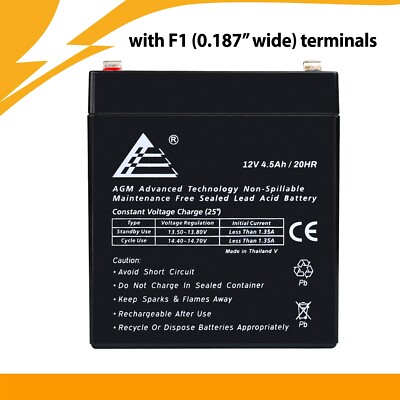 2 Pack: 12V 4.5ah/ 12v 5ah Replacement Battery Chamberlain 4228 EverCharge