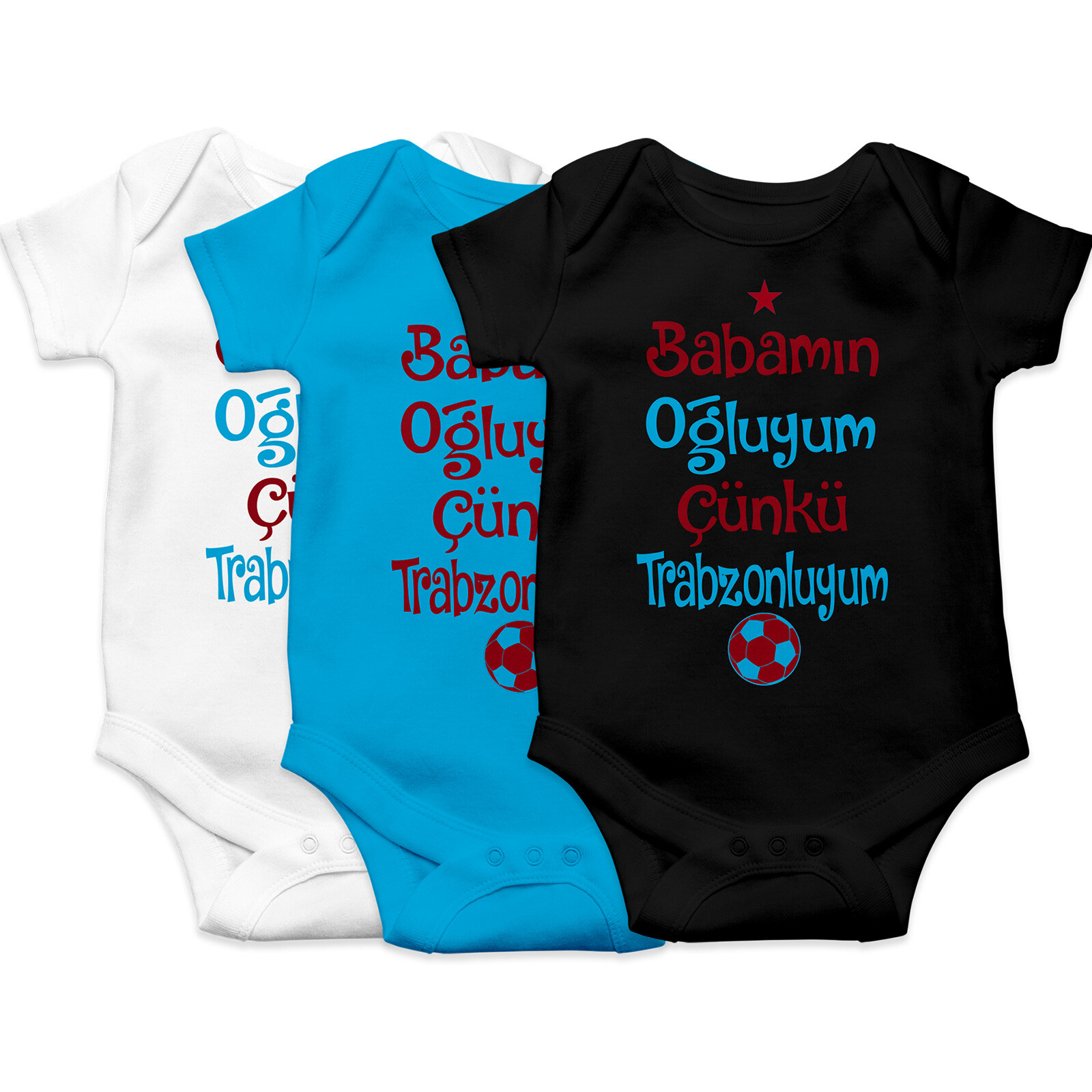 Trabzonspor Trabzon Baby Body Bebek Tulum Babamın Oğluyum Çünkü Trabzonluyum