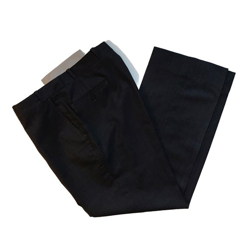 Pants 70s Vintage Jaymar Sansabelt Men’s Black Wool Size 35x30 Pleats High
