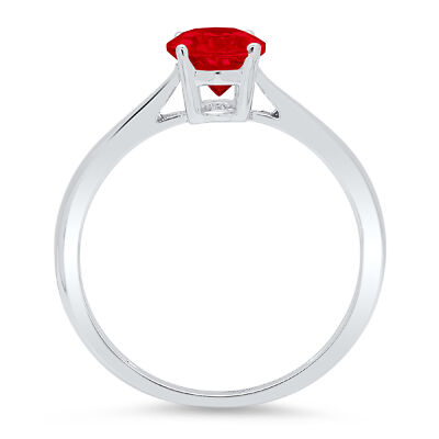 Pre-owned Pucci 1 Ct Oval Designer Statement Bridal Classic Real Red Garnet Ring 14k White Gold