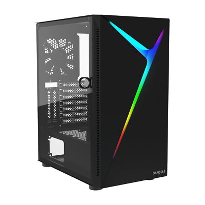 GAMDIAS GD-ARGUS E4 ELITE ATX Mid Tower Gaming Computer PC Case with Tempered