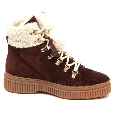 Pre-owned Tod's E5190 Sneaker Donna Brown  Scarpe Tronchetto Inside Fur Merino Shoe Woman In Marrone