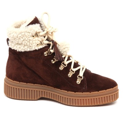 Shop Pre-owned Tod's E5190 Sneaker Donna Brown  Scarpe Tronchetto Inside Fur Merino Shoe Woman In Marrone