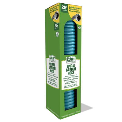 Expert Gardener 25ft Spiral Hose Turquoise, Expandable Hoses
