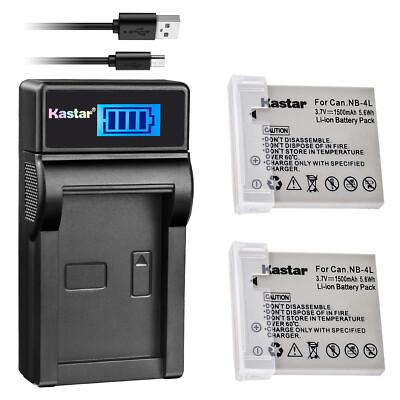 Kastar Battery LCD Charger for Canon NB-4L & Digital IXUS 130 Digital 40 / 50