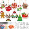 Beeveer 30 Sets Christmas Suncatcher Crafts DIY Window Paint Art Kit Snowman Gingerbread House Creative Xmas Window Ornaments for Classroom Christmas Holiday Seasonal Home Activities Party Project