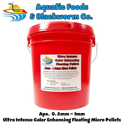 .5mm-1mm Ultra-Intense Color Enhancing Floating Pellets Discus Cichlids All Fish