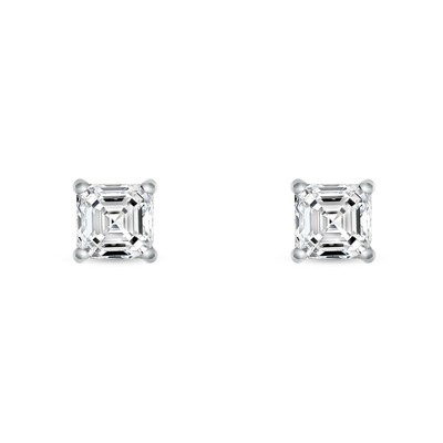 Pre-owned Shine Brite With A Diamond 2 Ct Princess Cut Earrings Studs Real Solid 14k White Gold Push Back Martini In White/colorless