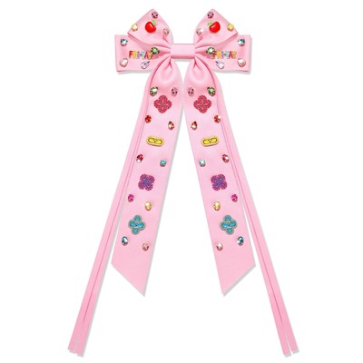 Teacher Gifts Hair Bows for Women Math Symbol Hair Bow Clips Jeweled Satin Ri...
