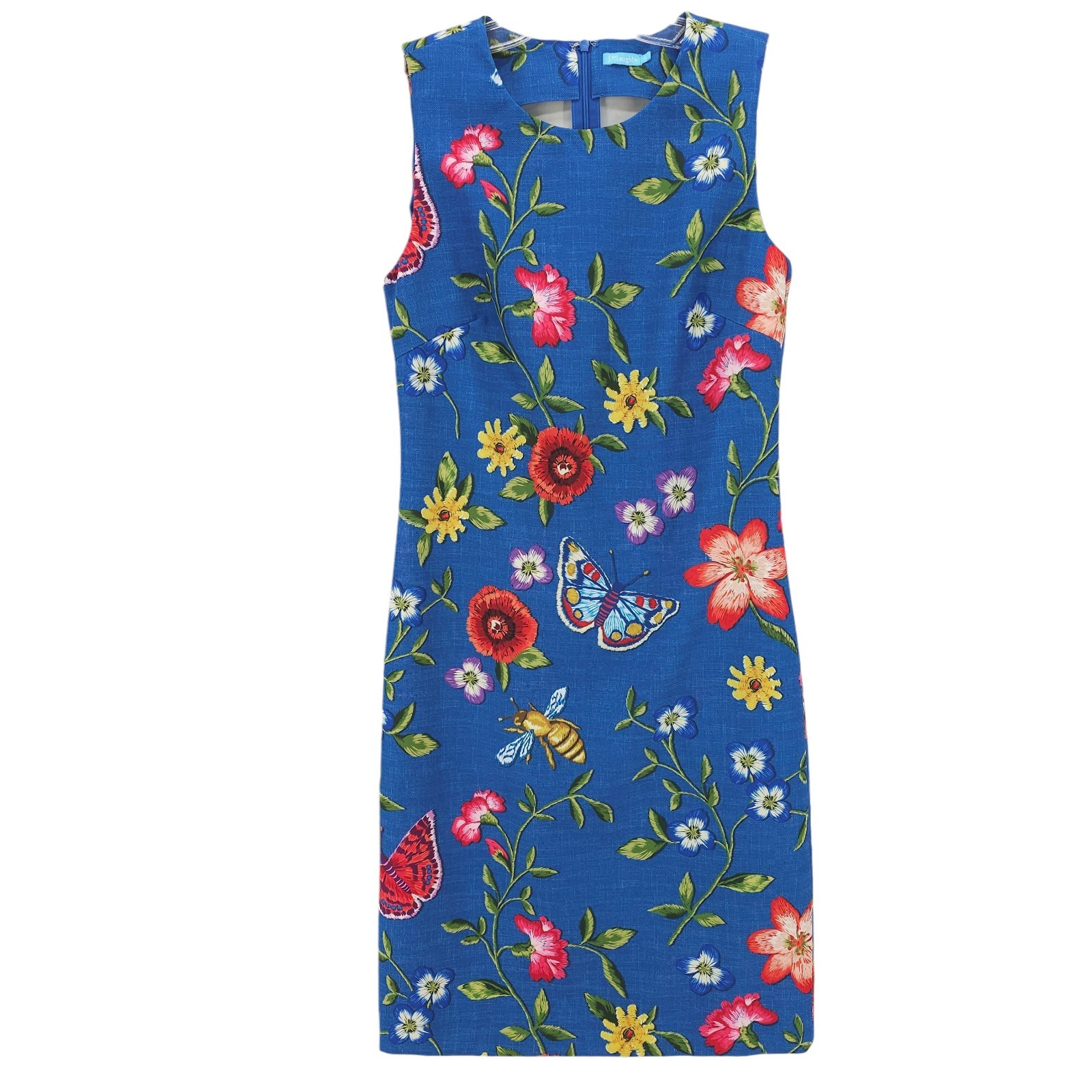 J. MCLAUGHLIN Belinda Sleeveless Dress Floral Butterfly Polyester Spandex Size 0