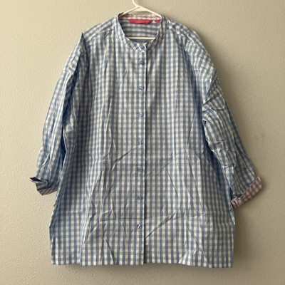 Isaac Mizrahi Always Oversized A-Line Poplin Blouse - Blue ( Sz 28W) A395281 a