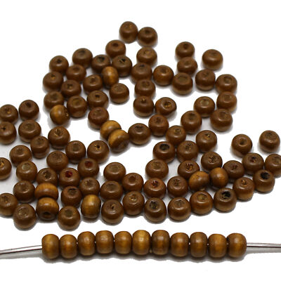 500 Round Wood Beads 6mm Wooden Spacer Beads Jewelry Making Color Choice