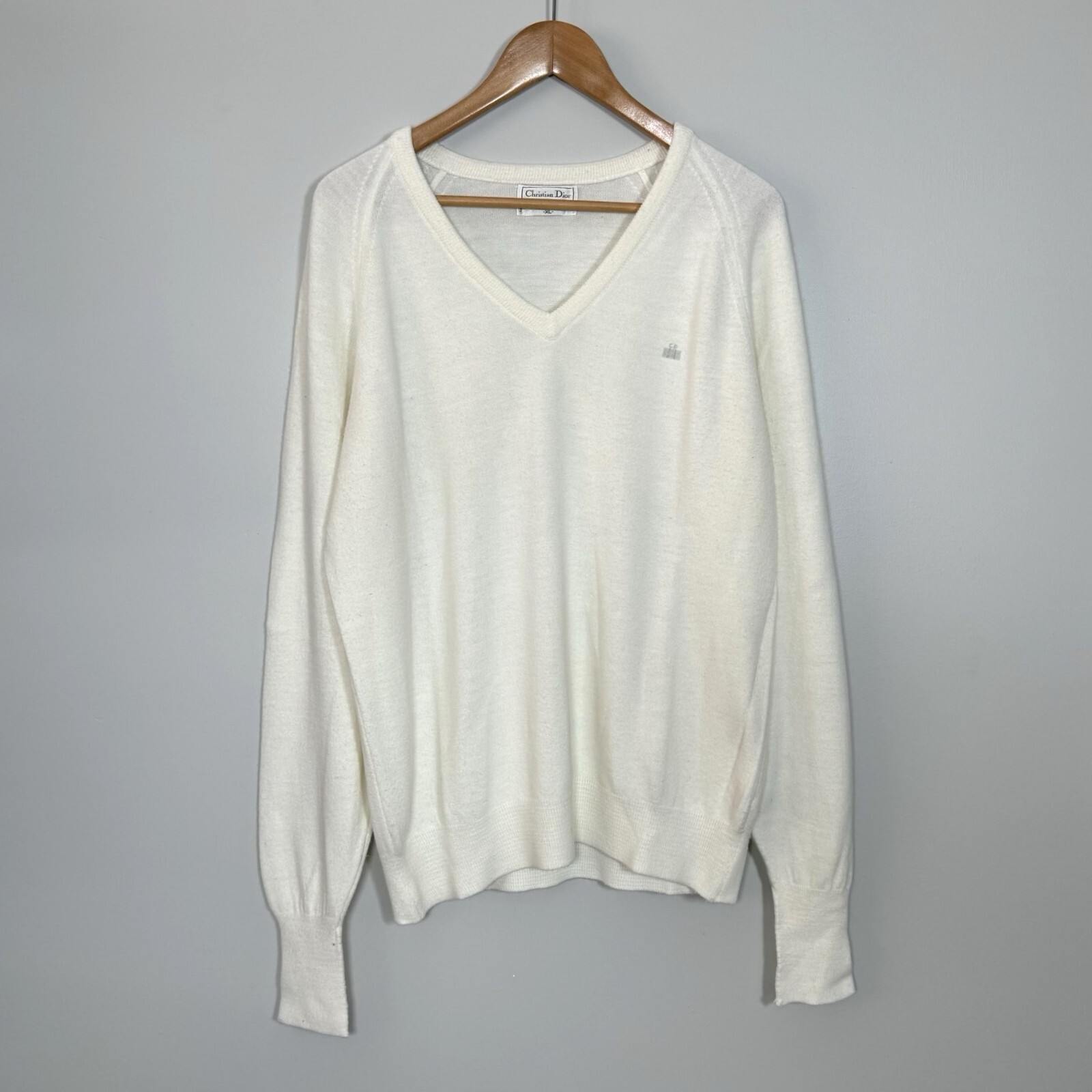 トップス 90's Christian Dior acrylic cardigan Vintage Christian Dior Cardigan Size XL Orlon Acrylic Knit