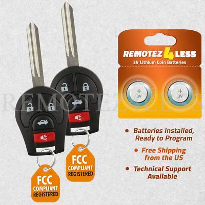 2 For 2013 2014 2015 2016 2017 Nissan Sentra Remote Car Keyless Entry Key Fob