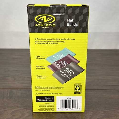 Athletic Works Flat Bands Set of 3 Stretch Bands