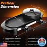 2 in 1 Electric Grill Hot Pot,Multifunctional Smokeless Grill Indoor Teppanyaki Grill/Shabu Pot with Divider-Separate Dual Temperature Contral,hot pot with grill for 2-12 People,110V