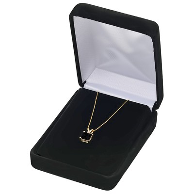 Pre-owned Pucci 2.0ct Princess Cut Natural Onyx Pendant Necklace 18" Chain Solid 14k Yellow Gold In D