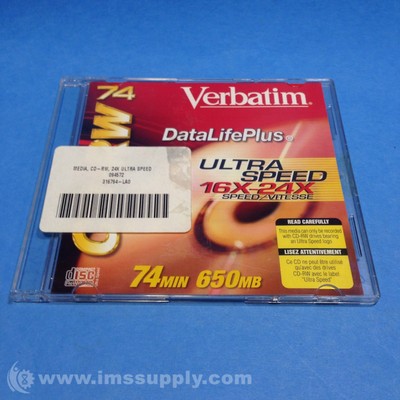 Verbatim 94459 Ultra Speed 16x - 24x CD-RW FNFP