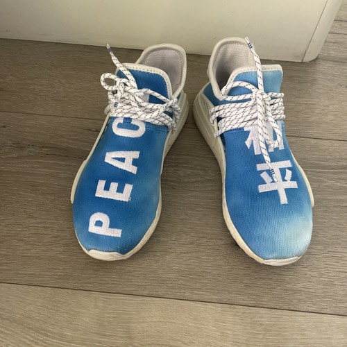 adidas x pharrell williams blue human body nmd sneakers