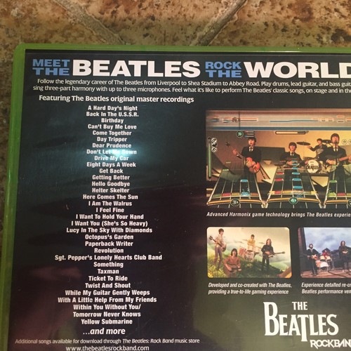 Xbox 360 Rock Band Wireless Drum Set & Stand & Beatles Game & Drumsticks  Tested