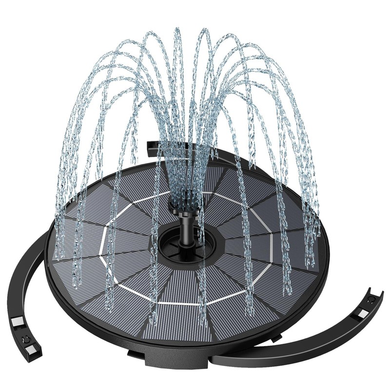 AISITIN DIY Solar Fountain Pump, 6-nozzle Floating Fountain, Outdoor and