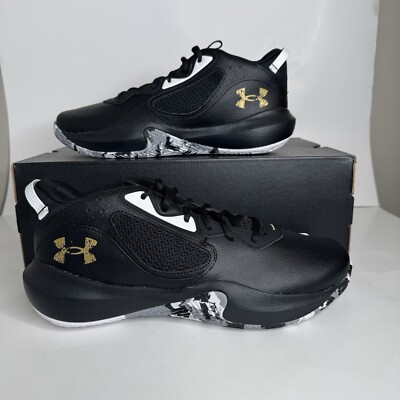 Under Armour UA Lockdown 6 Basketball Shoes Black Gold Men Size 11.5