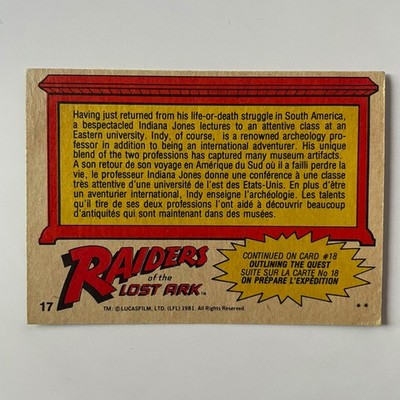 1981 O-Pee-Chee Raiders of the Lost Ark #17 Indy's Lecture